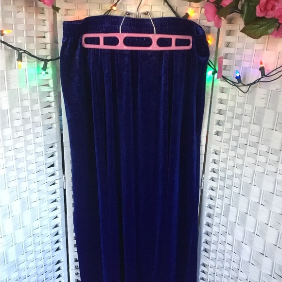 Cervelle Blue & Silver Sparkley Velvet Skirt L πNWTπ - Picture 5 of 8